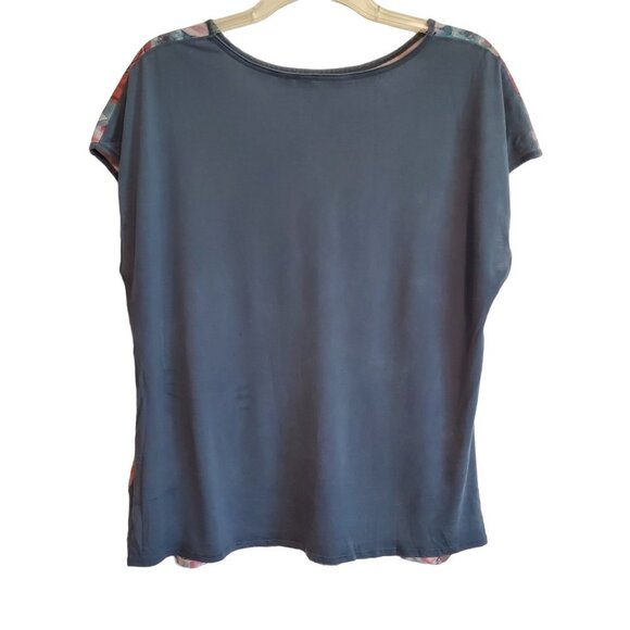 Ted Baker Artsy Abstract Multicolor Short Sleeve Lyocell Blouse Size 4 - Picture 2 of 13